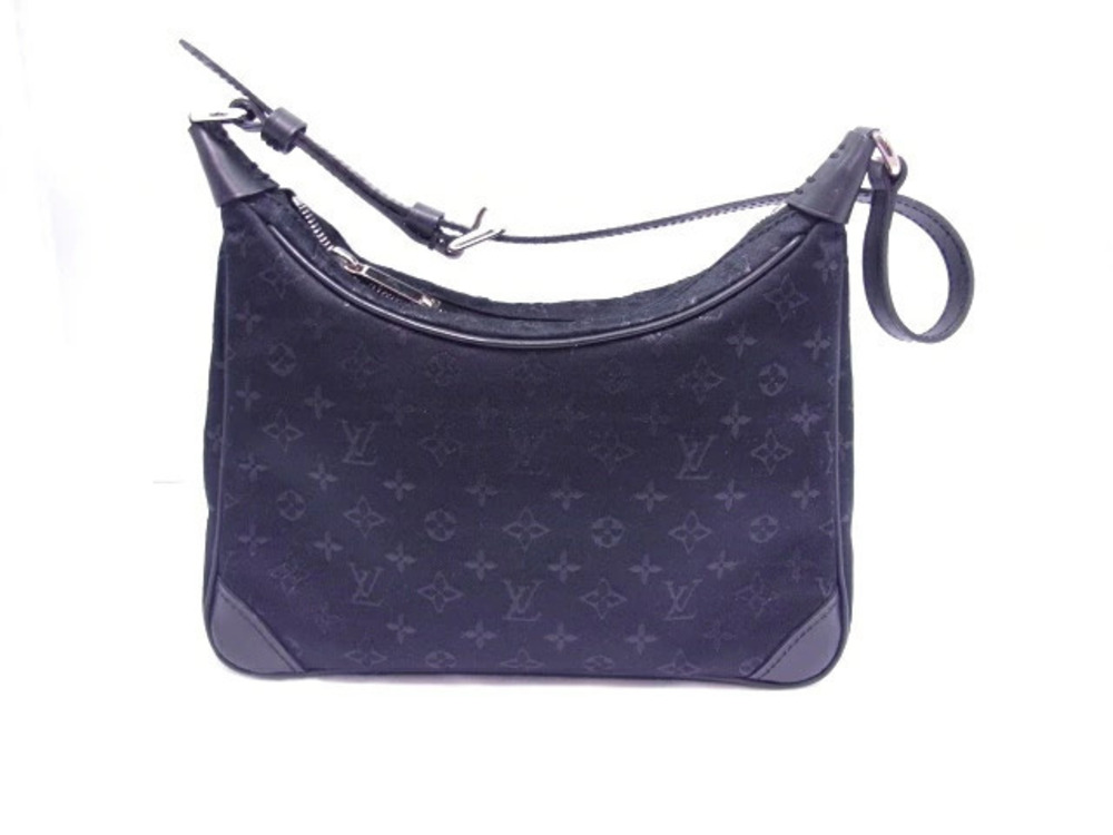 LOUIS VUITTON Bag Boulogne Shoulder Monogram Satin Noir Black